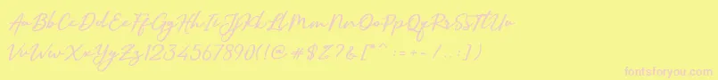SallimSignature-Schriftart – Rosa Schriften auf gelbem Hintergrund