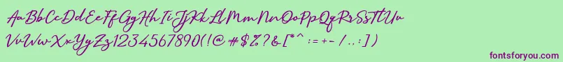 Шрифт SallimSignature – фиолетовые шрифты на зелёном фоне