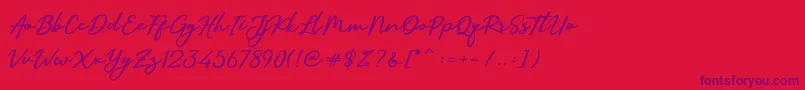 SallimSignature Font – Purple Fonts on Red Background