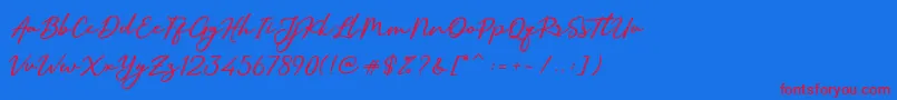 SallimSignature-Schriftart – Rote Schriften auf blauem Hintergrund