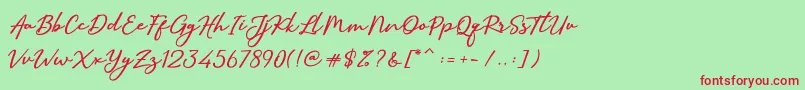 SallimSignature Font – Red Fonts on Green Background