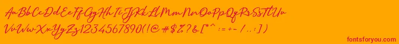 SallimSignature Font – Red Fonts on Orange Background