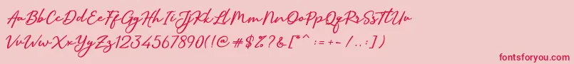 SallimSignature Font – Red Fonts on Pink Background