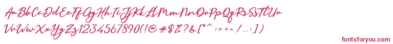 フォントSallimSignature – 白い背景に赤い文字