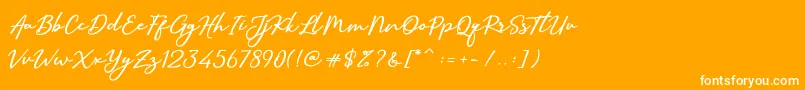 SallimSignature-Schriftart – Weiße Schriften auf orangefarbenem Hintergrund