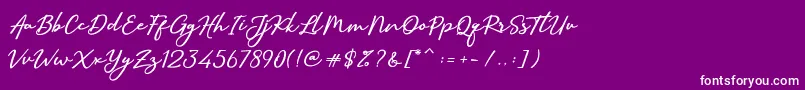 フォントSallimSignature – 紫の背景に白い文字