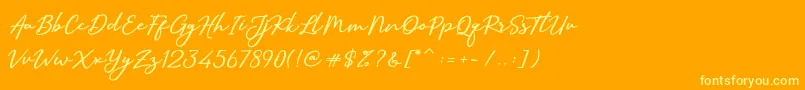 Шрифт SallimSignature – жёлтые шрифты на оранжевом фоне