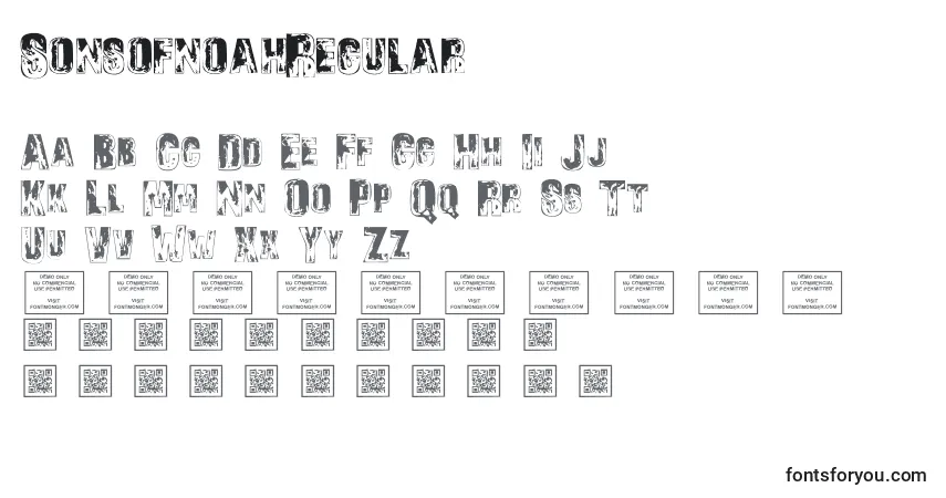 Schriftart SonsofnoahRegular – Alphabet, Zahlen, spezielle Symbole