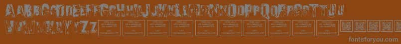 Weitere Informationen zur SonsofnoahRegular-Schriftart SonsofnoahRegular-Schriftart – Graue Schriften auf braunem Hintergrund