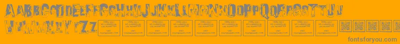 Fonte SonsofnoahRegular – fontes cinzas em um fundo laranja