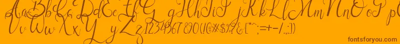 Sallisa-fontti – ruskeat fontit oranssilla taustalla