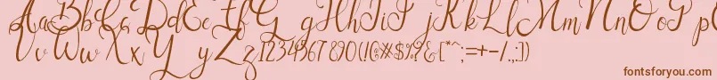 フォントSallisa – ピンクの背景に茶色のフォント