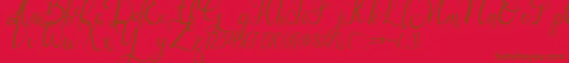 Sallisa-fontti – ruskeat fontit punaisella taustalla