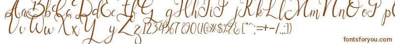 Sallisa-Schriftart – Braune Schriften auf weißem Hintergrund