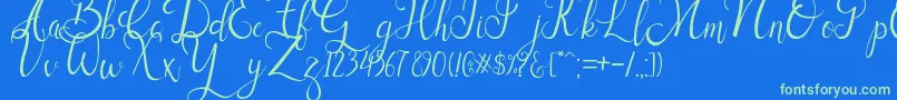 Sallisa Font – Green Fonts on Blue Background