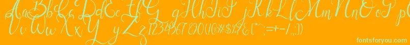 Шрифт Sallisa – зелёные шрифты на оранжевом фоне