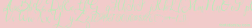 フォントSallisa – ピンクの背景に緑の文字