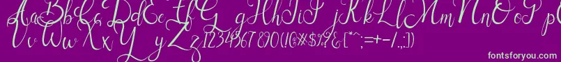 フォントSallisa – 紫の背景に緑のフォント