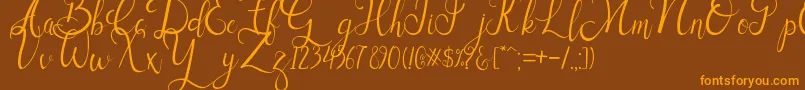 Czcionka Sallisa – pomarańczowe czcionki na brązowym tle
