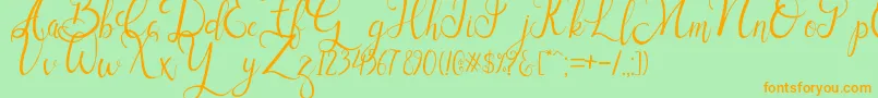 Шрифт Sallisa – оранжевые шрифты на зелёном фоне