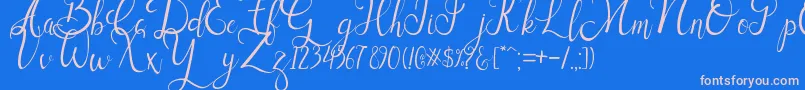Sallisa-fontti – vaaleanpunaiset fontit sinisellä taustalla