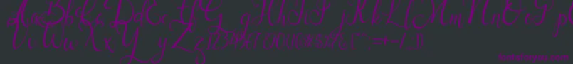 Sallisa-fontti – violetit fontit mustalla taustalla