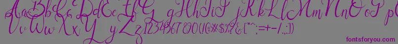 Sallisa-fontti – violetit fontit harmaalla taustalla