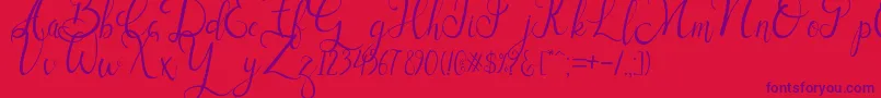 Sallisa-Schriftart – Violette Schriften auf rotem Hintergrund