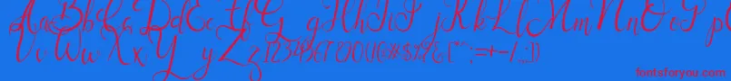 Sallisa Font – Red Fonts on Blue Background