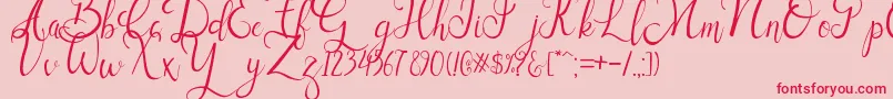 Sallisa-Schriftart – Rote Schriften auf rosa Hintergrund