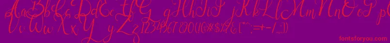 Sallisa-Schriftart – Rote Schriften auf violettem Hintergrund