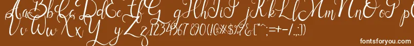 フォントSallisa – 茶色の背景に白い文字