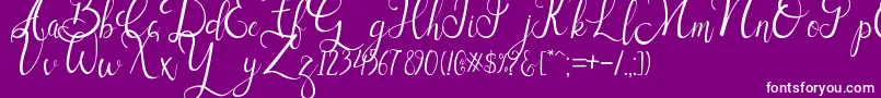 Sallisa-fontti – valkoiset fontit violetilla taustalla