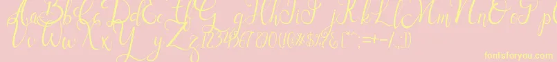 Sallisa-Schriftart – Gelbe Schriften auf rosa Hintergrund