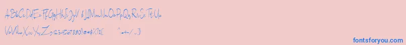 フォントSallita Free Version – ピンクの背景に青い文字