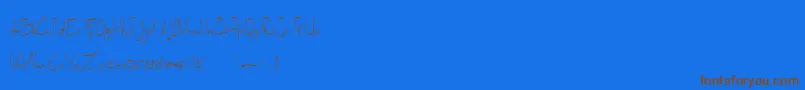 フォントSallita Free Version – 茶色の文字が青い背景にあります。