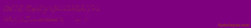 Sallita Free Version-Schriftart – Braune Schriften auf violettem Hintergrund