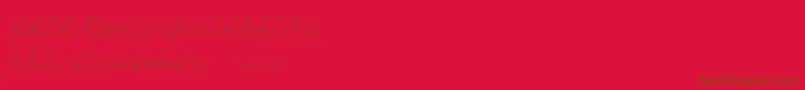 Czcionka Sallita Free Version – brązowe czcionki na czerwonym tle
