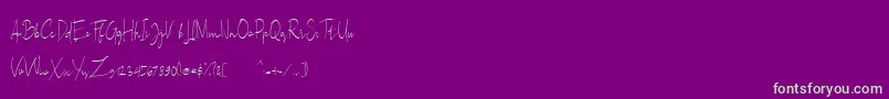 フォントSallita Free Version – 紫の背景に緑のフォント