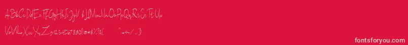 Czcionka Sallita Free Version – różowe czcionki na czerwonym tle