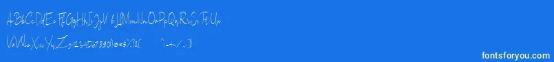 フォントSallita Free Version – 黄色の文字、青い背景