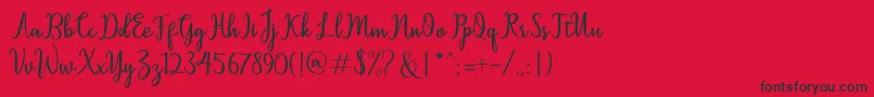 フォントSallita – 赤い背景に黒い文字