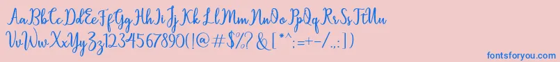 フォントSallita – ピンクの背景に青い文字