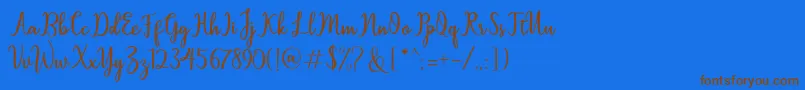 Sallita Font – Brown Fonts on Blue Background