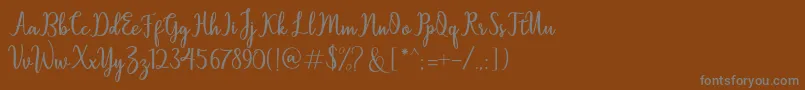 フォントSallita – 茶色の背景に灰色の文字