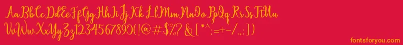 Sallita Font – Orange Fonts on Red Background