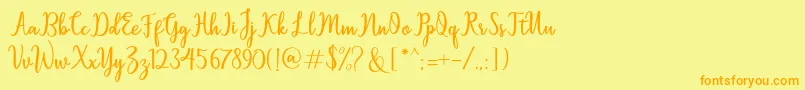 Sallita Font – Orange Fonts on Yellow Background