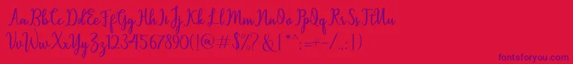 Sallita Font – Purple Fonts on Red Background