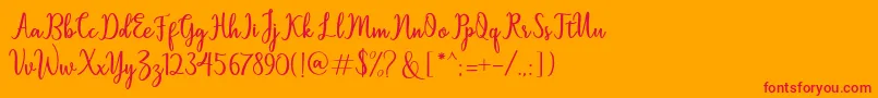Sallita Font – Red Fonts on Orange Background