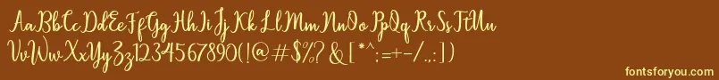 Sallita Font – Yellow Fonts on Brown Background